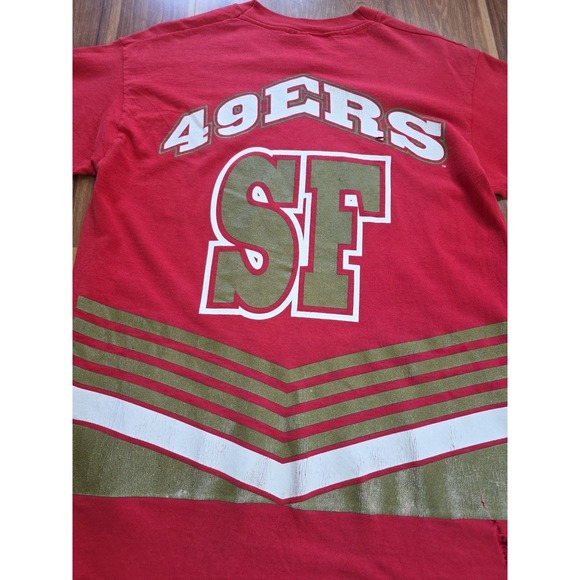 Vintage Salem‎ San Francisco 49ers All Over Double Sided T Shirt Medium NFL - Picture 14 of 15